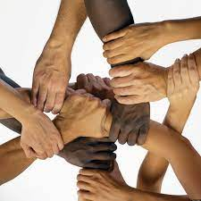 Interlocking hands - together we can